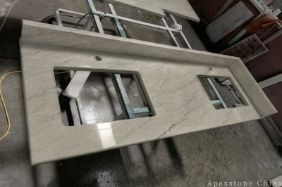 Encimeras de tocador de mármol beige exótico