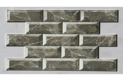 Azulejos de mosaico de mármol gris latte pulidos